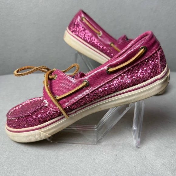 Sperry Topsider Women’s Bahama Raspberry Pink Glitter Shoes size 8M - Picture 10 of 14